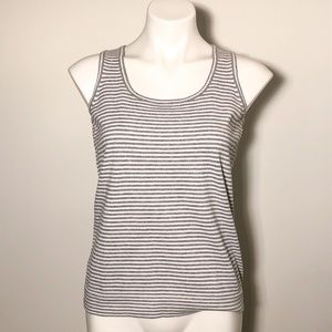 Grey and White Striped Tank Top